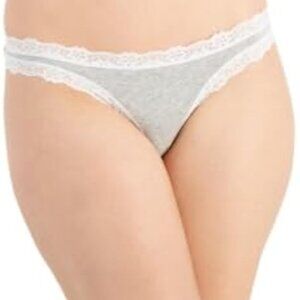 NWT Jenni Thong in Heather Gray with Lace Trim